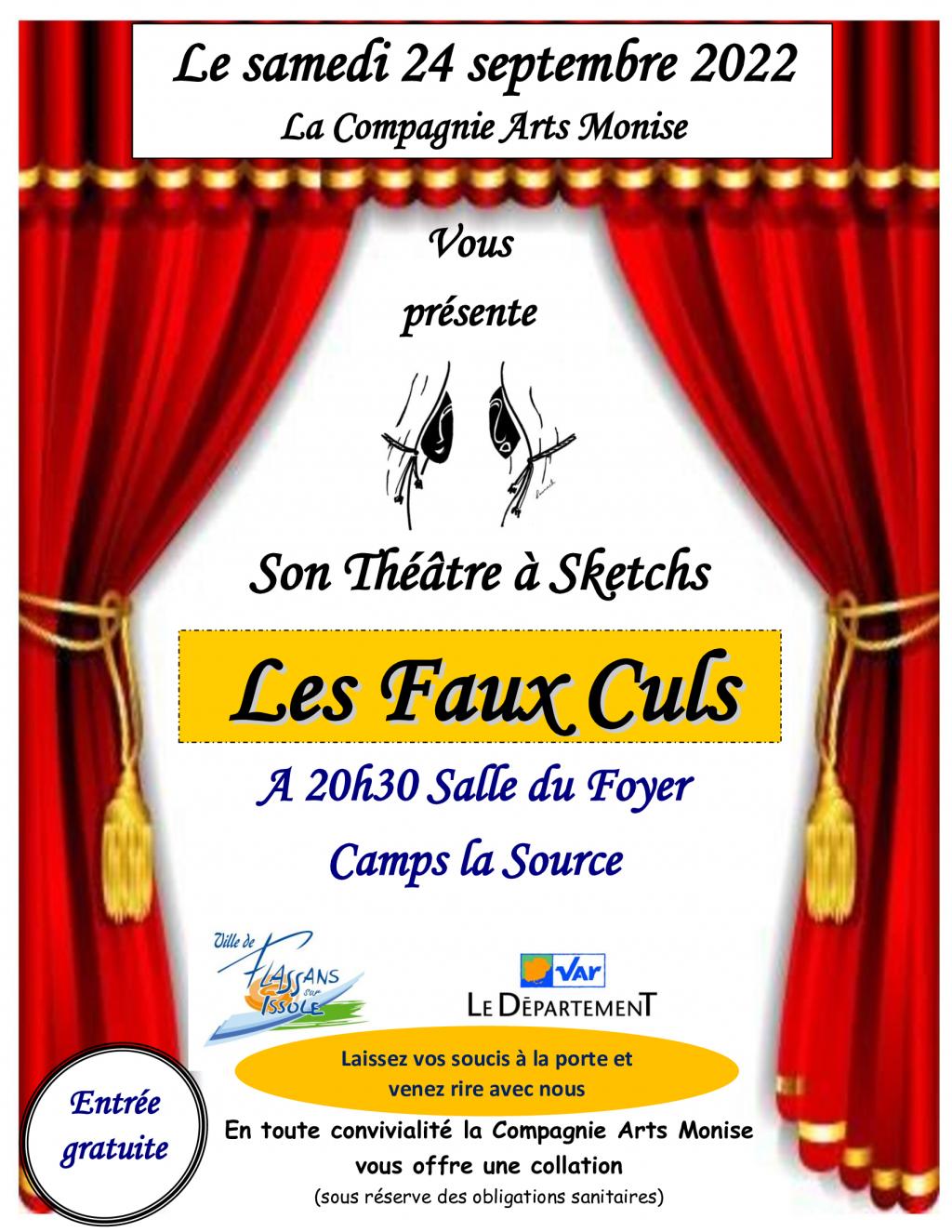 Spectacle de théâtre : Les Faux culs : Spectacle à Camps la Source (24 sept  2022)