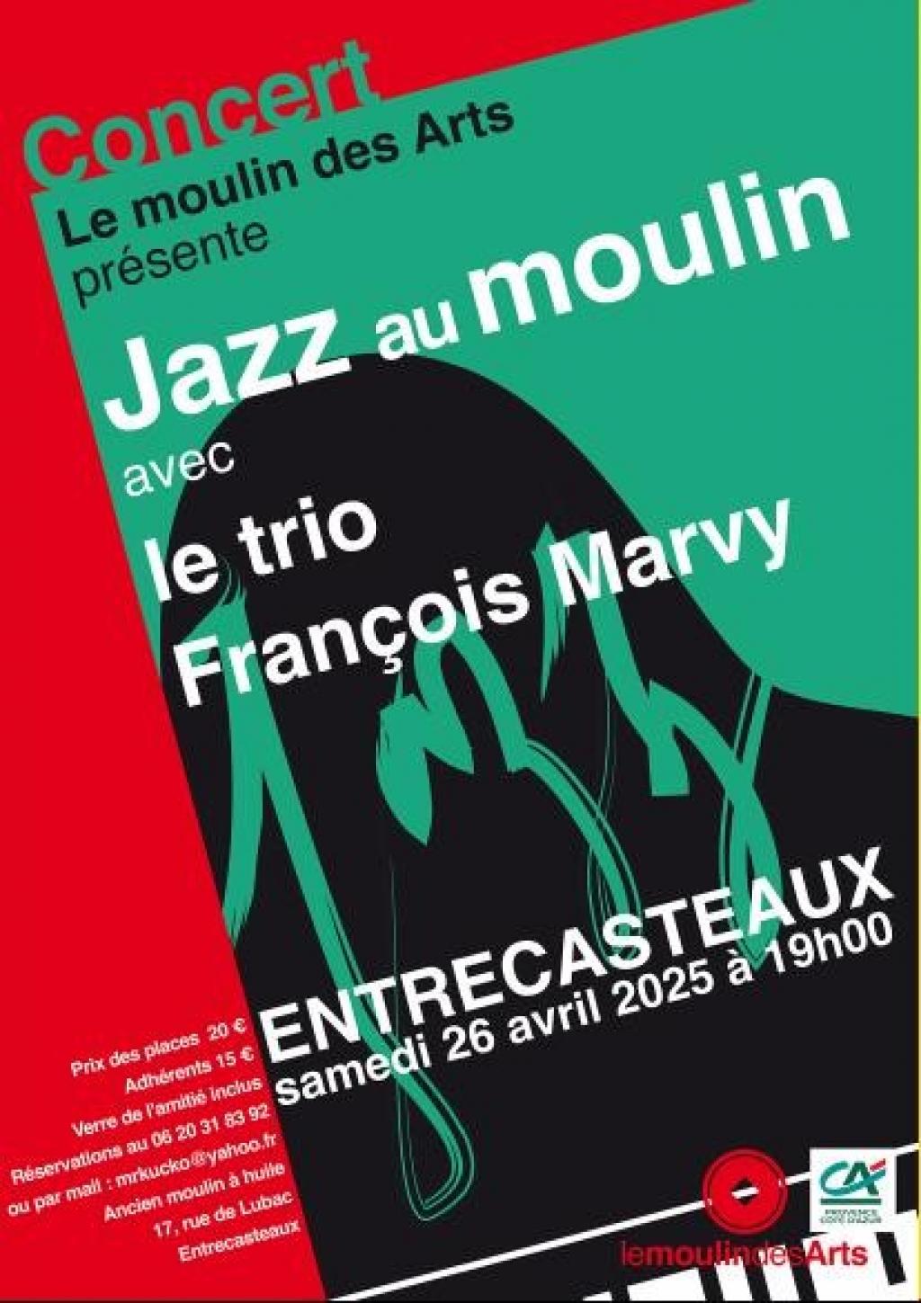 Concert : Trio François Marvy - musique jazz à Entrecast.