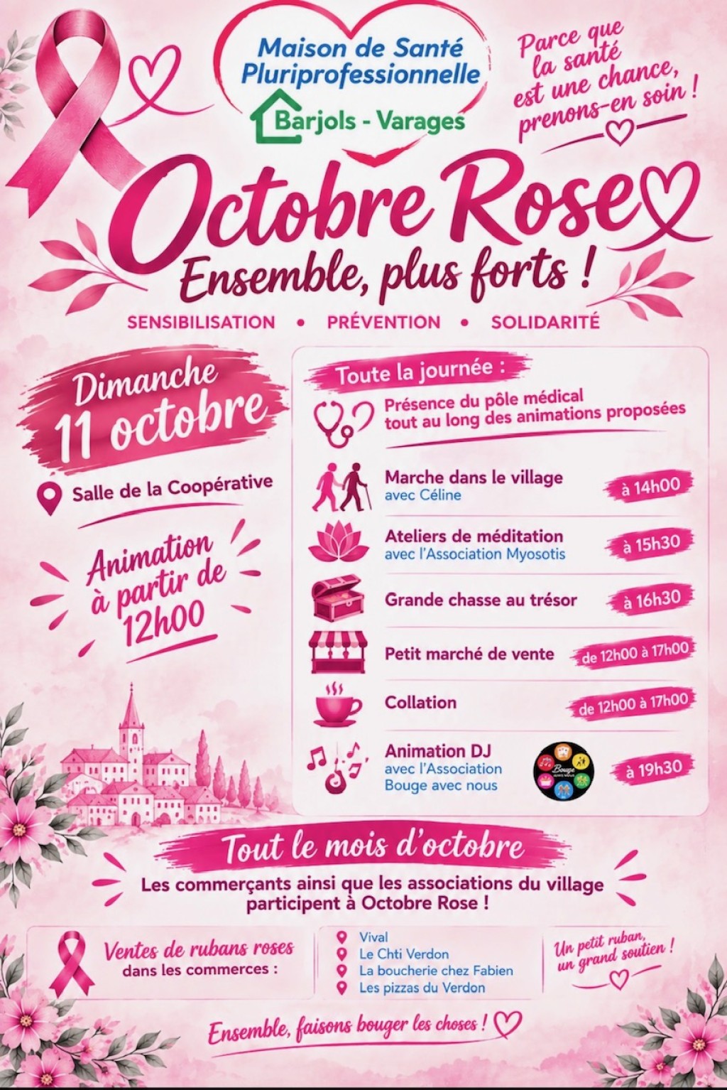 Marche, marché et animations | Octobre rose